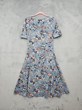 Lauren Ralph Lauren Woman’s Size L Light Blue Floral Cotton Jersey Midi Dress