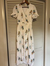 Madewell Ruffle Sleeve Faux Wrap Maxi Dress 0 Classic Corsage L3303 Cream Floral