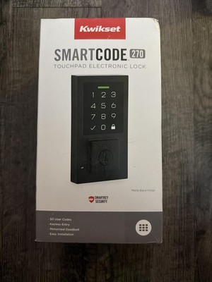 Kwikset SMARTCODE 270 Touchpad Electronic Deadbolt Lock Matte Black Finish