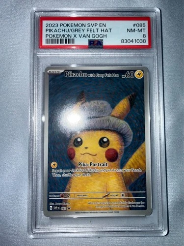 PSA 8 Pikachu w/ Grey Felt Hat SVP 085 Van Gogh Museum Promo 2023 Pokemon