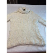 Express White Fuzzy Turtleneck Sweater Size S