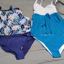 Blue and Pattern 2xl women's bathing suits