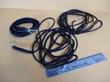 Three Vintage Cloth Covered Two Wire Telephone Cords 8 Foot Long Black