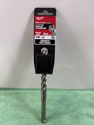 Milwaukee 1/2''X6'' SDS Plus Rotary Hammer Drill Bit Concrete w/Rebar 48-20-8371