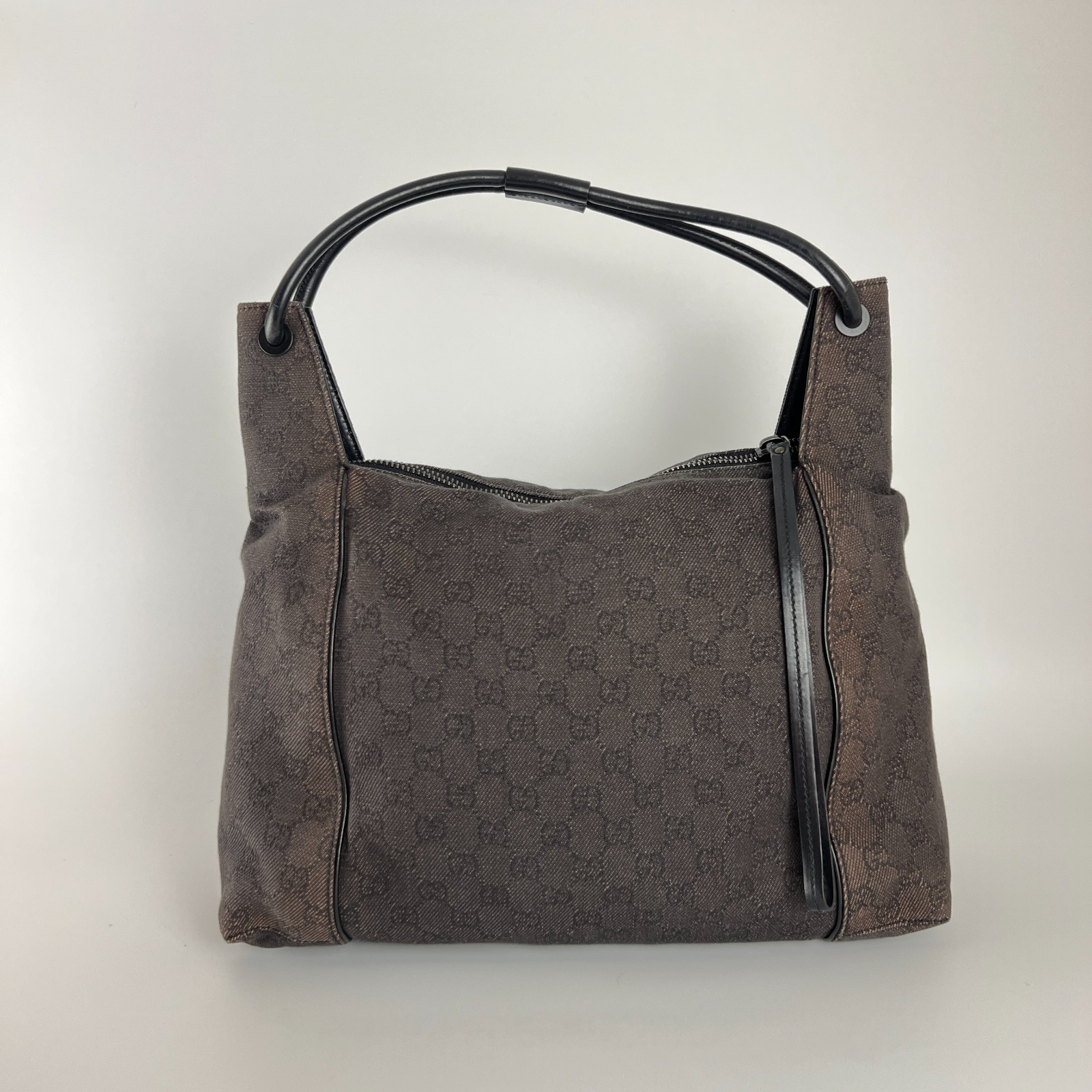 Gucci |Borsa a tracolla originale vintage Tom Ford epoca GG monogramma hobo tela pelle nera