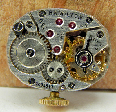 Vintage 1951 Hamilton 750 17 jewel ladies art deco wrist watch movement w/ dial