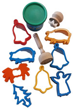 Clay Cutters and Clay Kit - kids crafts plastic wooden soft dough 8 cutters