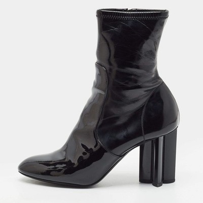 Louis Vuitton Silhouette Size 36 Black Patent Leather Ankle Length Boots