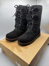 UGG Australia Boots Women  s 8 Rommy Mid Calf Shearling Winter Boot Black 3219