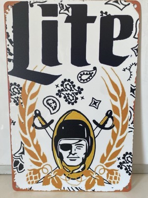 Las Vegas Raiders - Miller Lite Beer Metal Sign - Los Angeles Oakland High Life