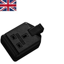 Heavy Duty Black Trailing Socket - Customizable, Compact, Rewireable Design