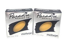 MEHRON Paradise AQ Yellow Face  Body Makeup, 1.4 oz, Pack of 2 