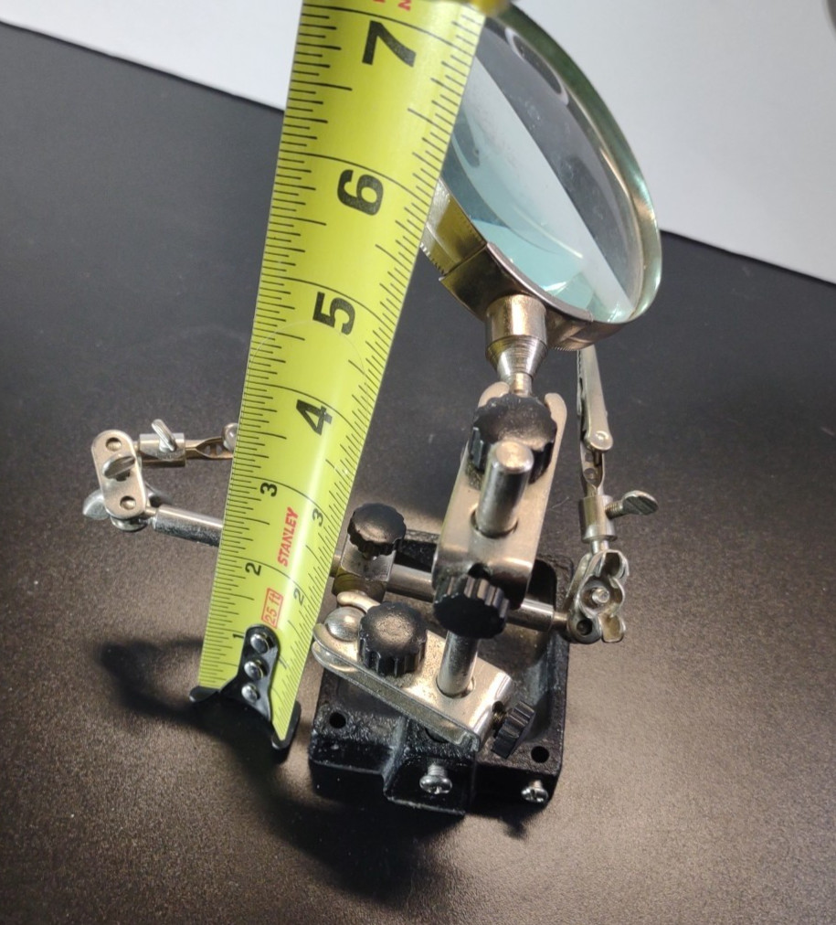 Third Hand Soldering Iron Stand Clamp Vise Clip Tool Magnifying Glass Jewelry