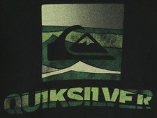 QUIKSILVER T SHIRT TEE BLACK GREEN YOUTH SIZE XL 18/20