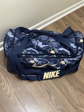 Nike Brasilia Printed Duffel Bag Midnight Navy Blue 60L