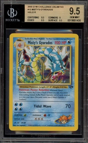 Pokemon Misty's Gyarados Gym Challenge Unlimited Holo Rare #13 BGS 9.5