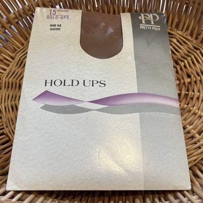 Vintage New Pretty Polly 'Sherry' 15 Denier Hold-Ups Stockings Shoe size UK5-6