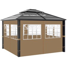 Gazebo Privacy Curtains 10 x 12 with PVC Windows, 4-Panels Side Wall with Zip...