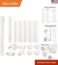3" 10 Ft Mini Split Line Set Cover Kit, Decorative PVC Tubing Cover Kit for M...