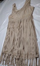 C&V Taupe Suede Countrycore Frenge Dress Style Small Size 4 Women's