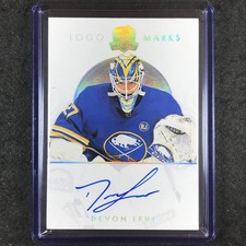 2023-24 The Cup Hockey DEVON LEVI Logo Marks Rookie Autograph #LM-DL