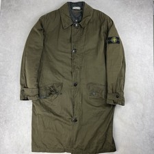 Stone Island Raso Gommato Trench Coat 2XL Giacca Verde Cachi 4392