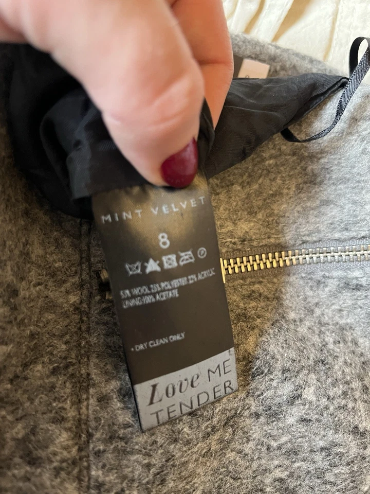 Mint Velvet ombré grey wool blend short skirt zip back size 8 - Image 4 of 4