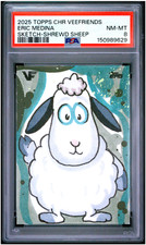 Marketplace image: Shrewd Sheep 2025 Topps Chrome VeeFriends 1/1 Sketch Eric Medina Auto PSA 8