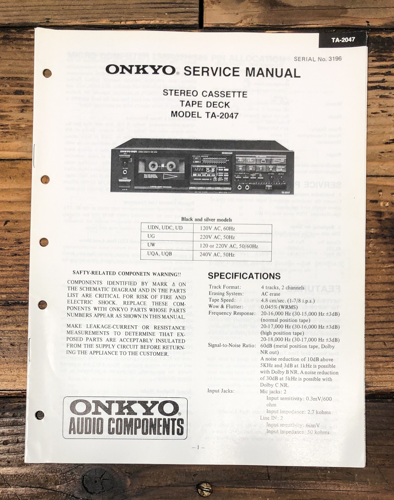 Onkyo TA-2047 vintage audio equipment - eBay listing photo 1