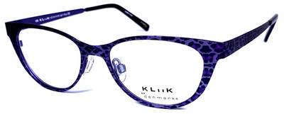 KLIIK DENMARK 521 176 NOS Purplr Animal Print 49-16-135 Eyeglasses Frame