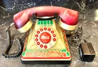 Vtg Coca-Cola Light Up Push Button Landline Telephone Stained Glass Look-TESTED
