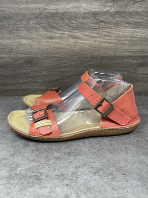 Kickers Sandals Womens Size 8 (39) Red Leather Buckle Straps