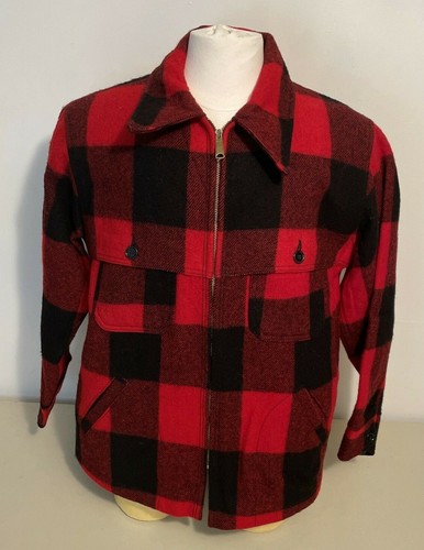 Vintage Woolrich Red Buffalo Plaid Zip 