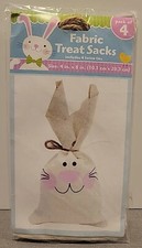 Easter Bunny Fabric Treat Sacks Ties 4 x 8 School Church Birthday