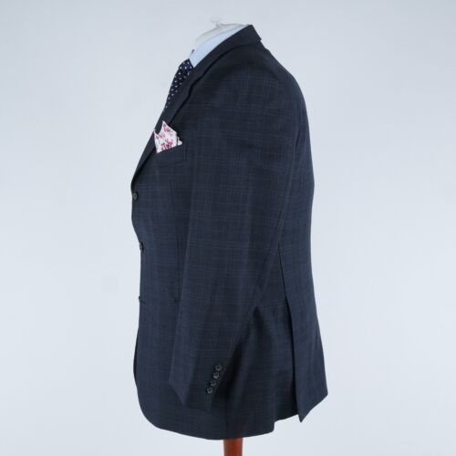 Mens Windowpane Sport Coat 48R US Size WINDSOR Super 120s Wool Blazer Jacket - Picture 4 of 14