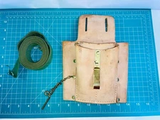 Nicholas No. 150 Tool Pouch Cowhide Leather With Green Strap Made In USA