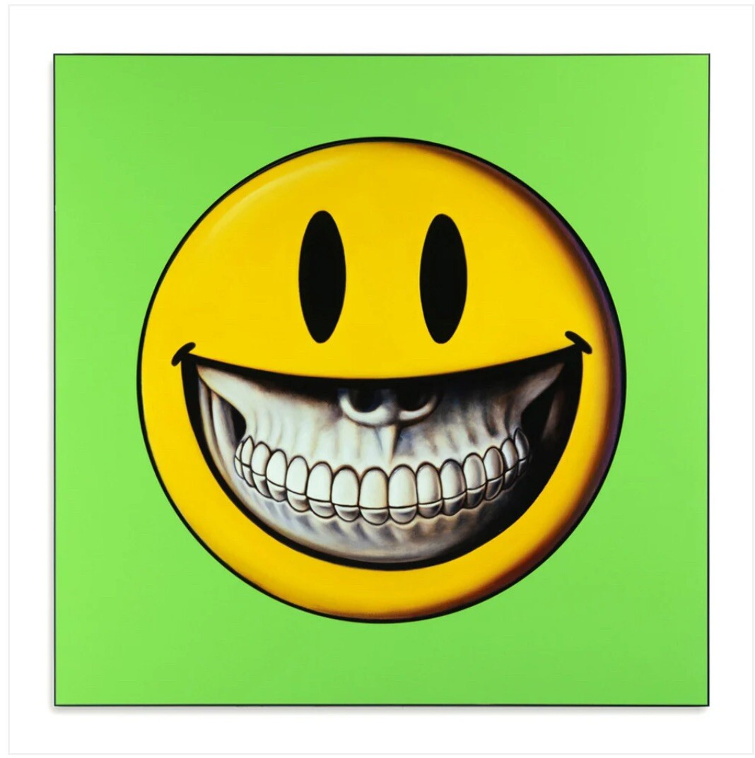 RON ENGLISH Signs Crime Crimes Metal Framed Smiley Face Grin