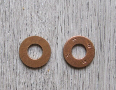 two 2 copper flat Washer 5/16'' ID  3/4'' OD
