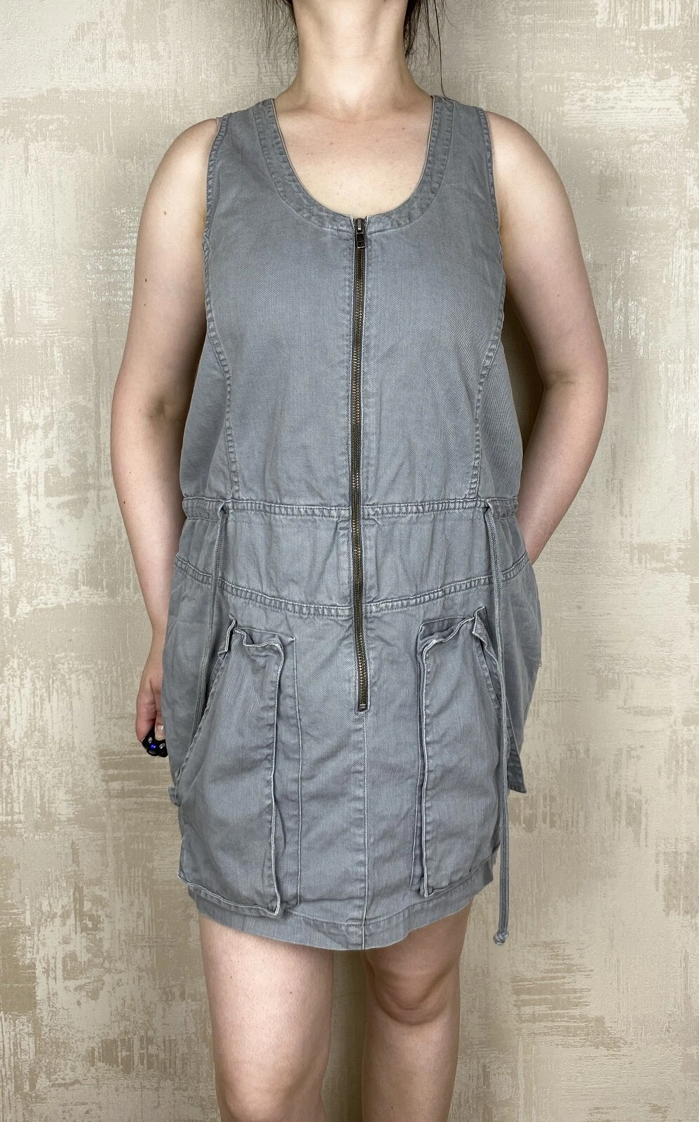 ACNE STUDIOS Abito senza maniche jeans acne vintage Y2K cotone grigio denim taglia 36