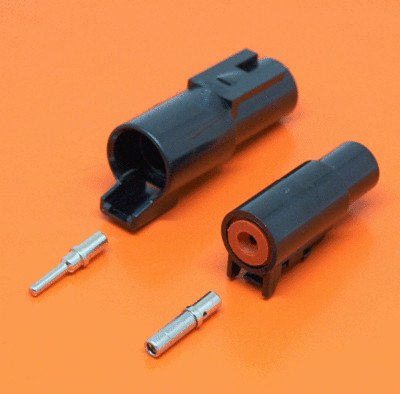 25Amp Deutsch DTHD 1 Pin Chrome Solid  Connector  DTHD04-1-12P DTHD06-1-12S