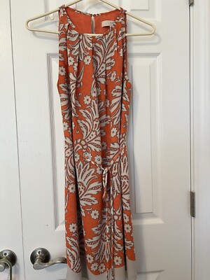 strapless open back dress Ann Taylor LOFT Orange Sleeveless Casual Sundress with Flounce