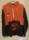 男式旧金山巨人队耐克黑色 Anorak 1/2 拉链套衫连帽夹克 XL