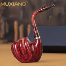 MUXIANG Smooth Freehand Pipe Handmade Briar Wood Tobacco Smoking Pipe Swan Pipe