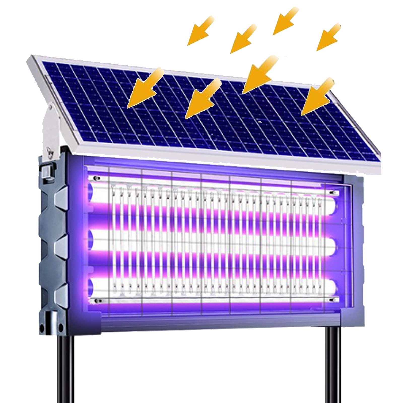 Solar Bug Zapper Outdoor Mosquito Zapper 4500V Electric Fly Zapper Waterproof US