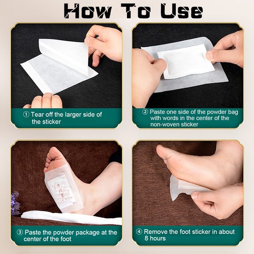 100pcs Detox Foot Patches Pads Natural plant Toxin Removal Sticky Adhesive NEW - 第 8/10 張圖片