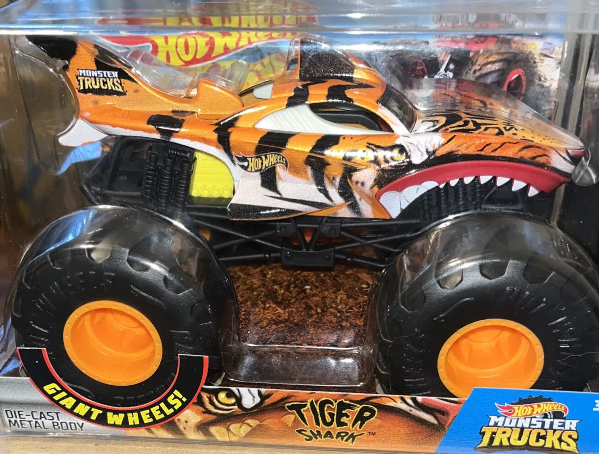 Hot Wheels Monster Truck Tiger Shark 1:24 Scale Die Cast Metal Toy