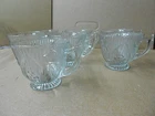 Jeannette IRIS & HERRINGBONE Clear Depression Glass Footed Coffee/Tea Cup
