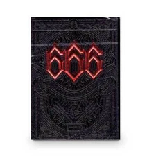Pack 666 playing cards by Riffle shuffle . Blue, red and gold foil