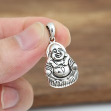 S925 Sterling Silver Lotus Belly Buddha Laughing Buddha Pendant Pendant Charm
