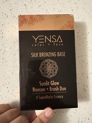 New YENSA Color + Face Silk Bronzing Base Sunlit Glow Bronzer + Brush Duo NIB